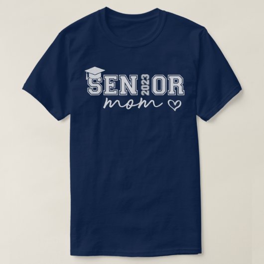 Proud mam schattig hart Afstuderen Senior 2023 T-shirt (Design voorkant)