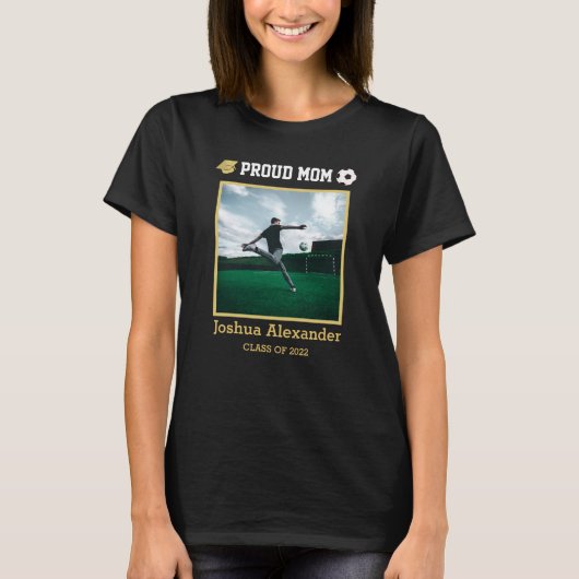 Proud Mam Soccer player Modern Photo afstuderen T-shirt (Voorkant)
