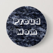 Proud Mam U.S. Army Blue Camouflage Button (Voorkant)