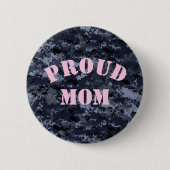 Proud Mam U.S. Army Blue Camouflage Button (Voorkant)