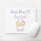 Proud mam van Boy Girl Twins Muismat (Met muis)