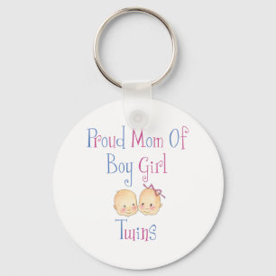 Proud mam van Boy Girl Twins Sleutelhanger