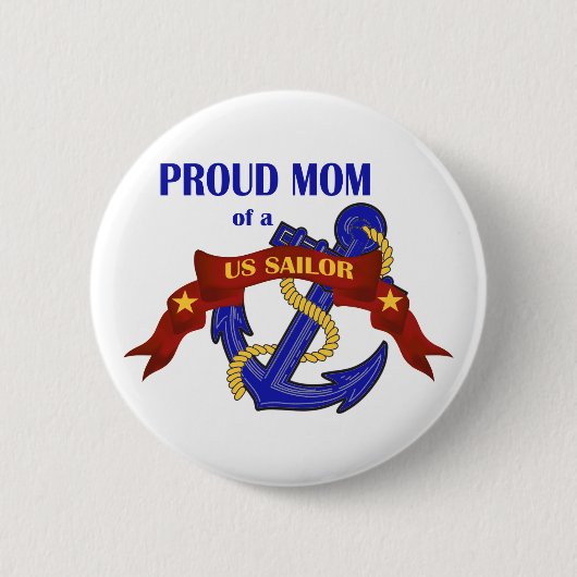 Proud Mam van een Amerikaanse Sailor Ronde Button 5,7 Cm (Voorkant)