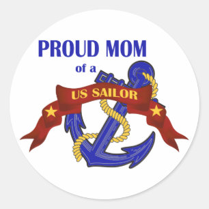 Proud Mam van een Amerikaanse Sailor Ronde Sticker