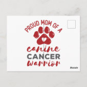 Proud Mam van een Canine Cancer Warrior Briefkaart (Achterkant)
