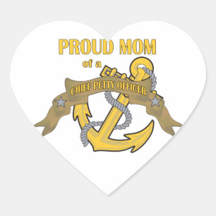 Proud mam van een chef-onderofficier hart sticker