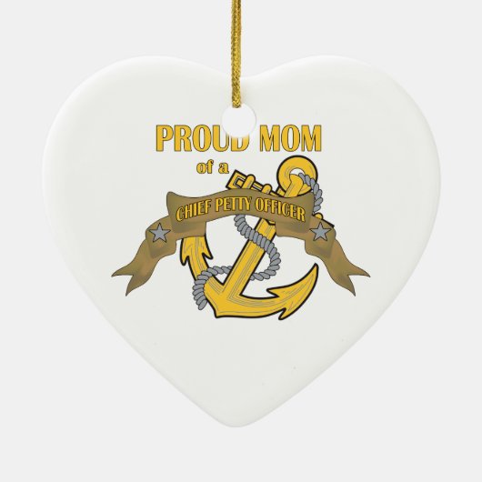 Proud mam van een chef-onderofficier keramisch ornament (Achterkant)