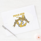 Proud mam van een chef-onderofficier ovale sticker (Envelop)