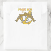 Proud mam van een chef-onderofficier ovale sticker (Tas)