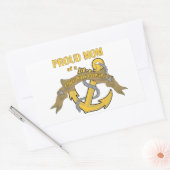 Proud mam van een chef-onderofficier rechthoekige sticker (Envelop)