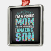 Proud mam van een geweldige zoon metalen ornament (Links)