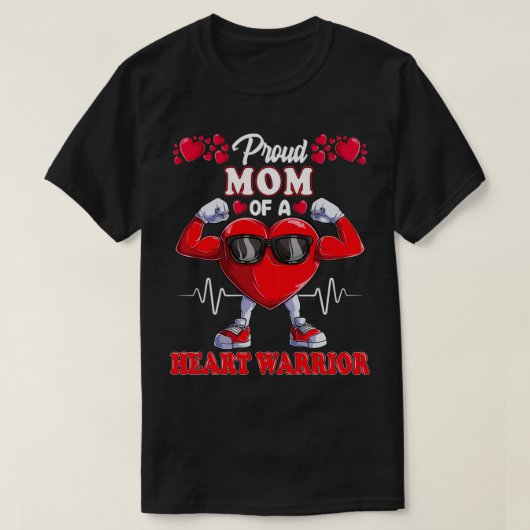 Proud mam van een Heart Warrior CHD Awareness Pull T-shirt (Design voorkant)