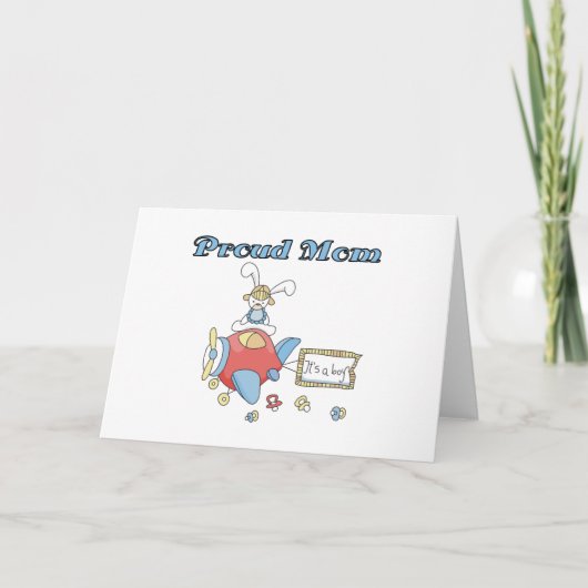 Proud Mam-vliegtuig Het is een Jongen overhemden e Aankondiging (Voorkant)