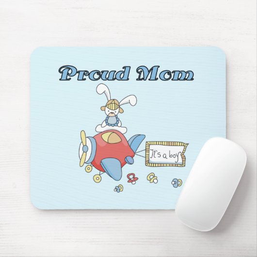 Proud Mam-vliegtuig Het is een Jongen overhemden e Muismat (Met muis)