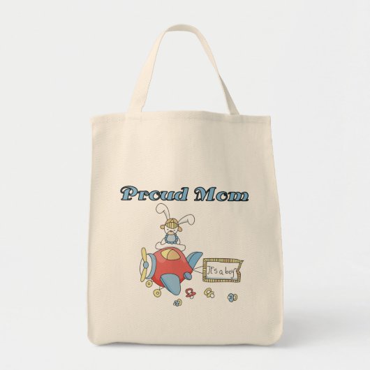 Proud Mam-vliegtuig Het is een Jongen overhemden e Tote Bag (Voorkant)