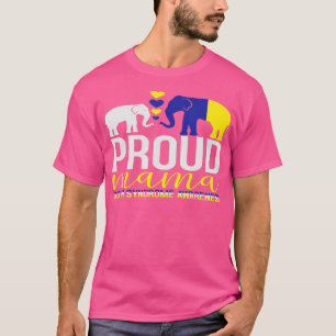 Proud Mama en Baby Elephant downsyndroom Awarene T-shirt
