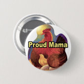 Proud Mama Hen en Chick Painting - Multi Ronde Button 5,7 Cm (Voorkant /achterkant)