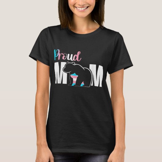 Proud mama Moederdag Transgender LGBT Mama Beer T-shirt (Voorkant)