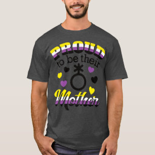 Proud mama niet-binaire LGBTQ vlag Geen geslacht P T-shirt