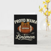 Proud Mama Of A Football Lineman Leopard Srts Bow  Kaart (Gele Bloem)