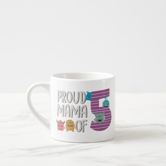 Proud Mama of Five Espresso Kop (Links)