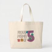 Proud Mama of Five Grote Tote Bag (Voorkant)