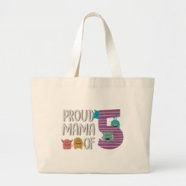 Proud Mama of Five Grote Tote Bag