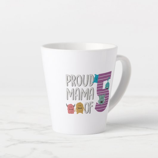 Proud Mama of Five Latte Mok (Rechterhoek)