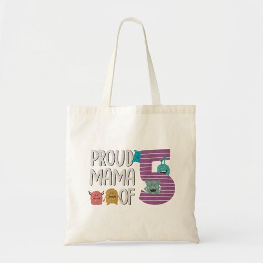 Proud Mama of Five Tote Bag (Voorkant)