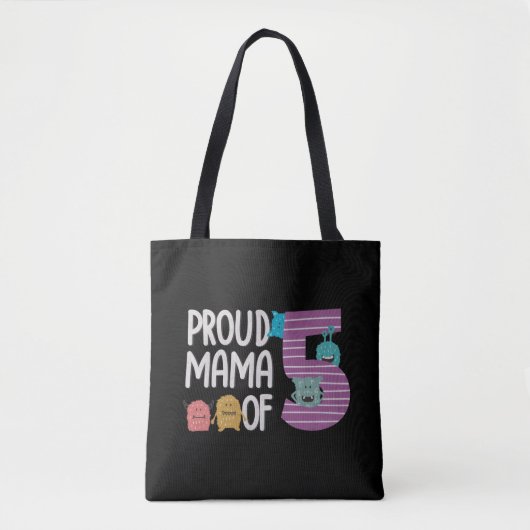 Proud Mama of Five Tote Bag (Voorkant)