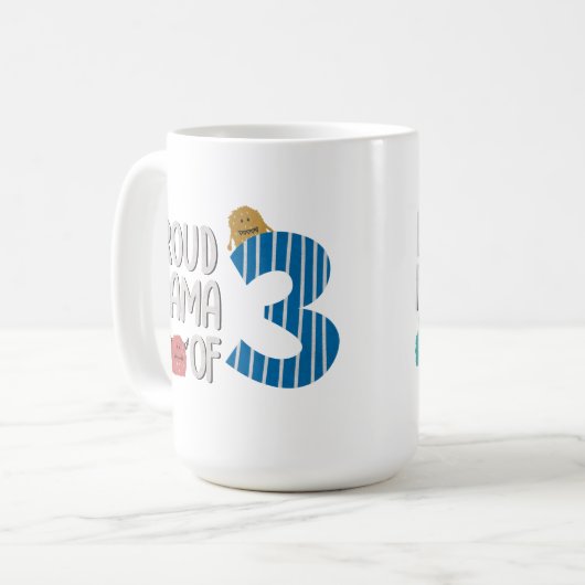 Proud Mama of Three Koffiemok (Voorkant links)