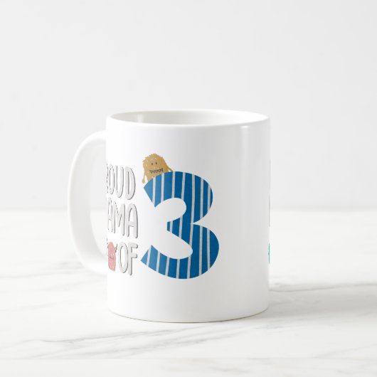 Proud Mama of Three Koffiemok (Voorkant links)