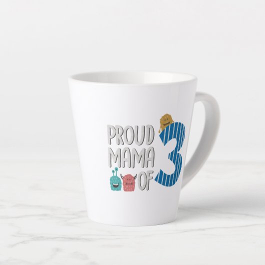 Proud Mama of Three Latte Mok (Rechterhoek)