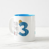 Proud Mama of Three Tweekleurige Koffiemok (Voorkant links)