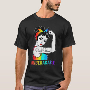 Proud mama onbreekbare regenboogvlag LGBTQ Gay Pri T-shirt