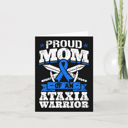 Proud mama van een Ataxia Warrior Awareness Ribbon Kaart (Voorkant)