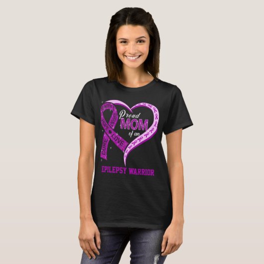 Proud mama van een Epilepsy Warrior T-shirt (Voorkant volledig)