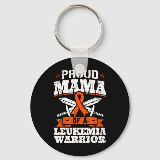 Proud Mama van een leukemieaanhanger of mam die zi Sleutelhanger (Voorkant)