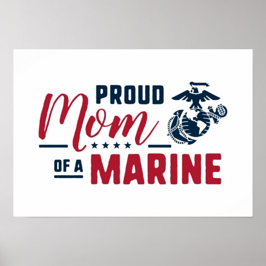 Proud mama van een marinier poster (Voorkant)