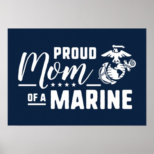 Proud mama van een marinier poster (Voorkant)