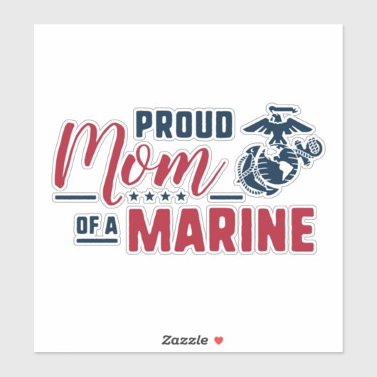 Proud mama van een marinier sticker (Vel)