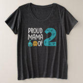 Proud Mama van Two Grote Maat T-shirt (Design voorkant)