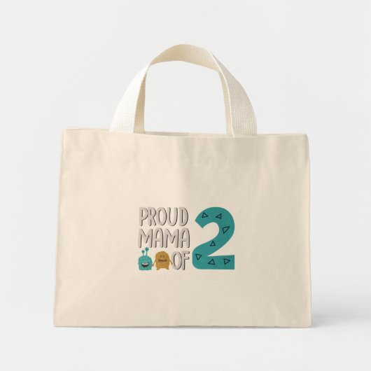 Proud Mama van Two Mini Tote Bag (Voorkant)