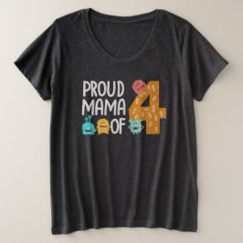 Proud Mama van Vier Grote Maat T-shirt