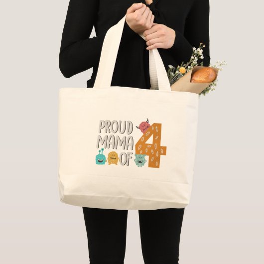 Proud Mama van Vier Grote Tote Bag (Voorkant (product))