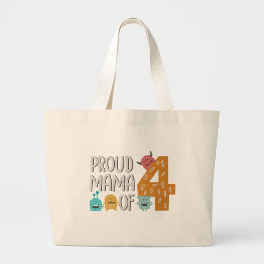 Proud Mama van Vier Grote Tote Bag (Voorkant)
