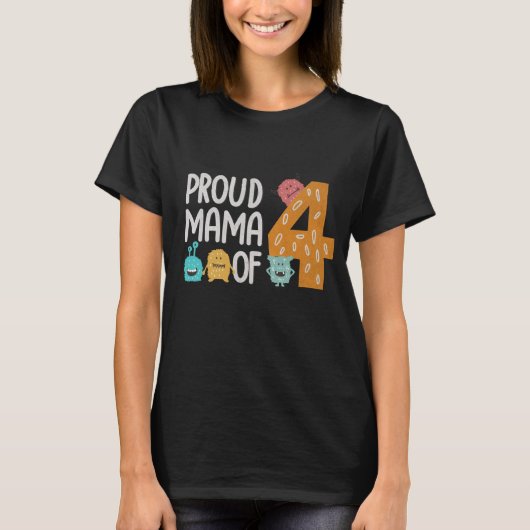 Proud Mama van Vier T-shirt (Voorkant)