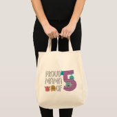 Proud Mama van vijf Canvas tas (Voorkant (product))