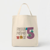 Proud Mama van vijf Canvas tas (Voorkant)