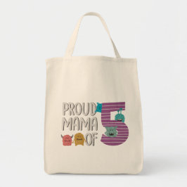 Proud Mama van vijf Canvas tas
